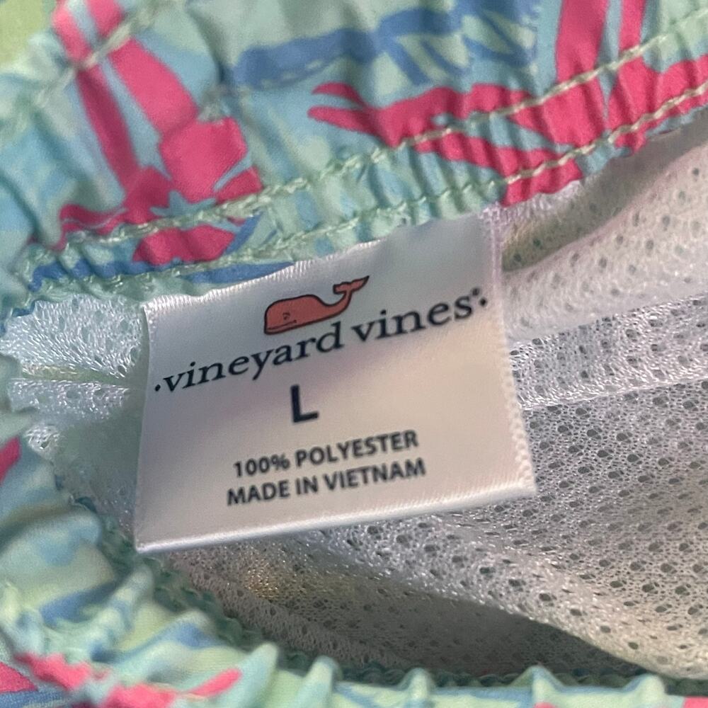 Vineyard Vines Starfish Pink Green Blue Swim Trunks Size Large - Picture 3 of 4
